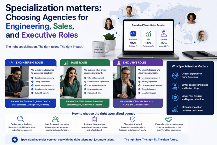 Specialization matters: choosing agencies for engineering, sales, and executive roles